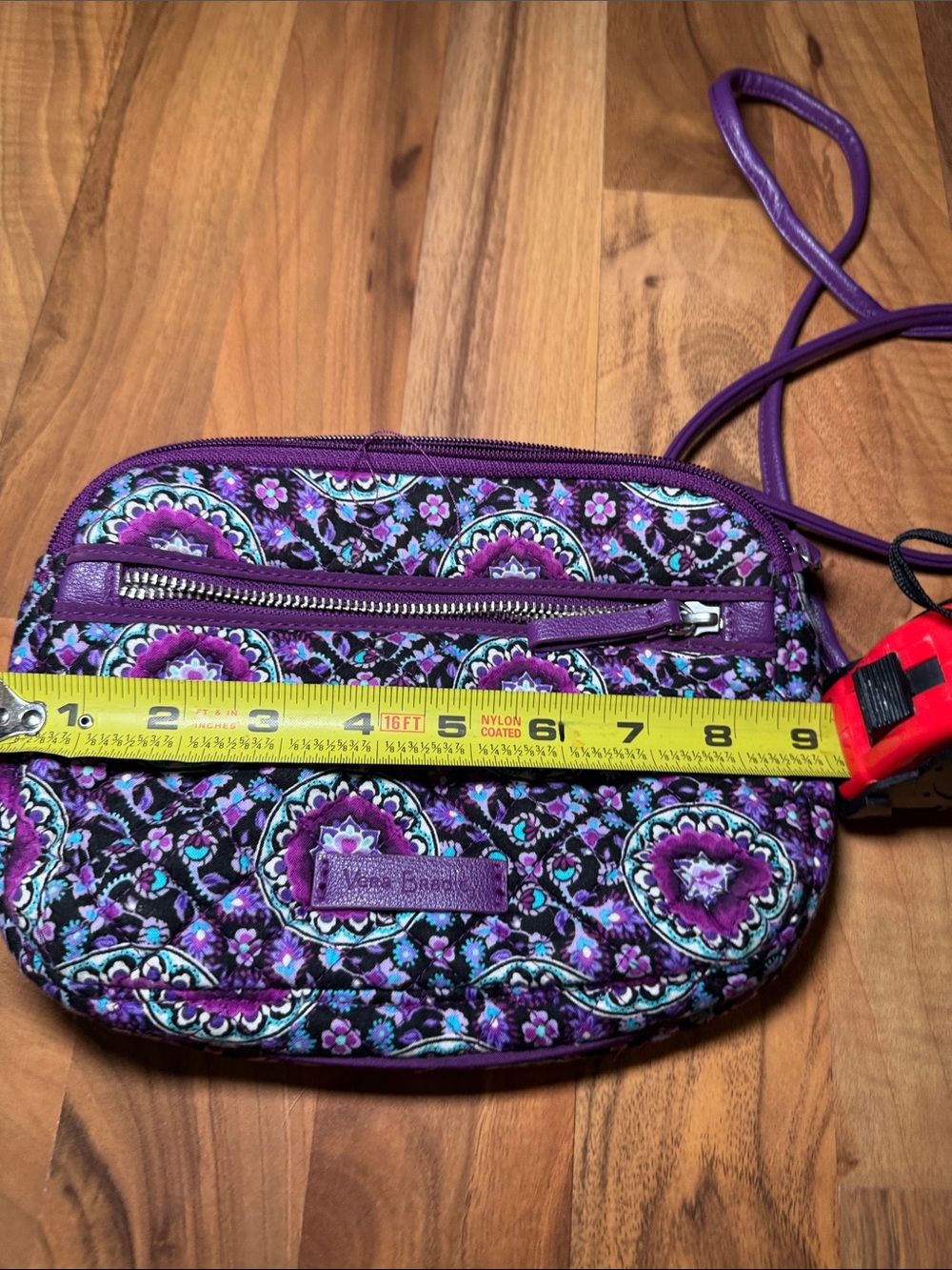 Vera Bradley Purple Floral Crossbody Bag - Quilted Fabric - Picture 10 of 11